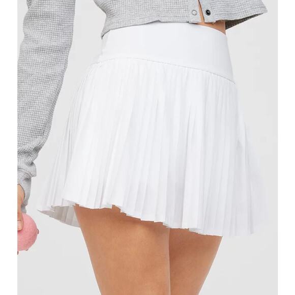 aerie Pants - Aerie Offline All Aces Tennis Skirt Skort Pleated Active Pockets White Size XL